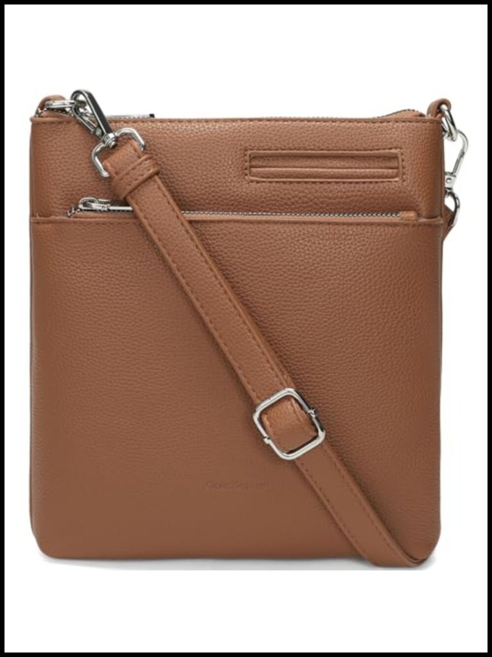 Small Soft Leather Crossbody Bag Women Multi-Pocket Adjustable Strap